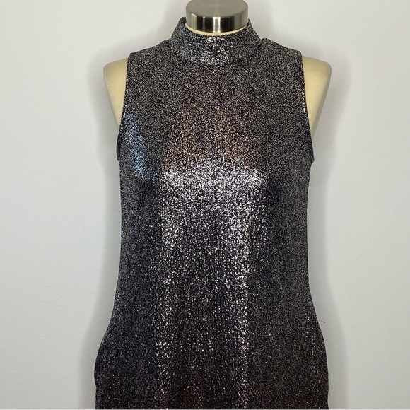 Cato Metallic Rose Gold Sparkle Ombré Dress - Picture 3 of 10